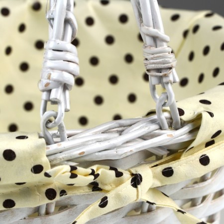 Wicker basket, 35x27x17 cm, vine, fabric-2