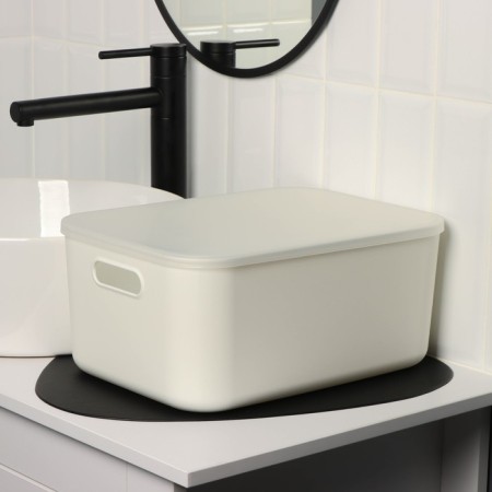 Storage container with lid LADOM "Elistic", 36.5 × 26 × 16 cm, white color-8