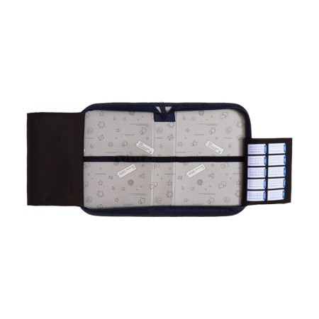 Penal 1 section 140 x 210 x 40 mm, folding pocket and cosmetic bag, fabric, calligrata topontent "Moto"-4