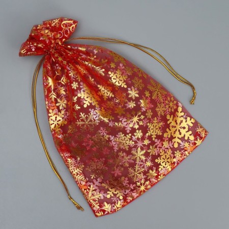 Bag gift organza “Happy New Year!”, 16 x 24 cm +/- 1.5 cm, New Year
