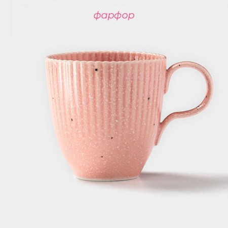 Coral mug "Coral", 350 ml, porcelain, pink-2