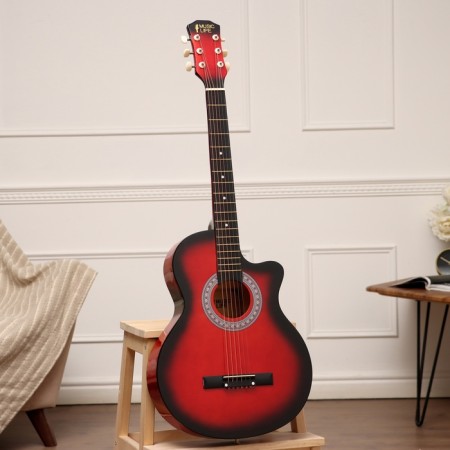 Набор гитариста Music Life ML-60A RD: гитара, чехол, струны, ремень, каподастр, тюнер-1