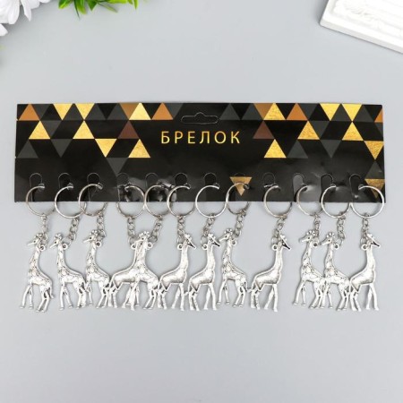 Metal key "Giraffe" silver 5x2 cm-3
