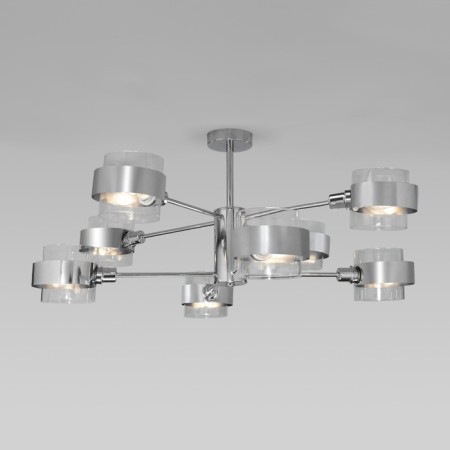 Ceiling chandelier with glass plafones ARCADA, 60W, E14, 80x80x34.5 cm