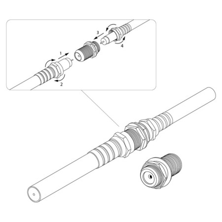 Antenna adapter (nest f - nest f), barrel, (1pc) rexant-2