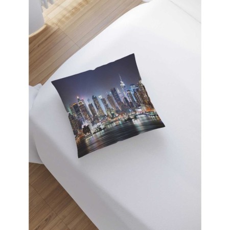 Decorative pillowcase "City of modernity", on lightning, size 45x45 cm-1