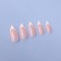 Classic French overhead nails, 24 pcs, with glue plates, almond shape, pale pink/white color