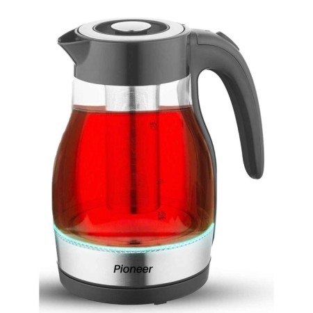 Electric kettle Pioneer KE802G, glass, 2200 watts, 1.7 l, black