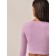 Crop female top with long sleeve Crop Top Manica Lunga, size 46, color Lilac