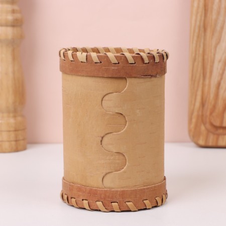 TUES "Mushrooms", 8 × 8 × 14 cm, birch bark-4