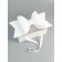 Gift box with a bow, handles and a transparent lid 35 x 21 x 15 cm white
