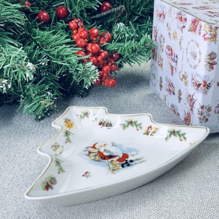 Lenardi dish, 18x15 cm, New Year's print