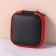 Headphone case, square, mat. top: eco -leather, 80x80x30 mm, black