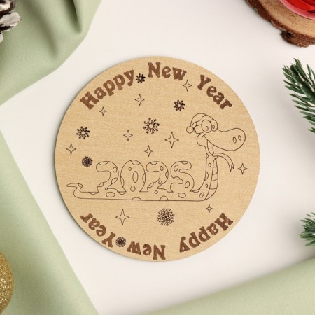 Hot stand "Snake in a hat from 2025", diameter - 9.5 cm