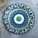 Plate of the Rishtan ceramics "Flowers", blue, embossed, 17cm