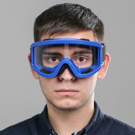 Glass-mask for motorcycle driving, transparent glass, blue color-4
