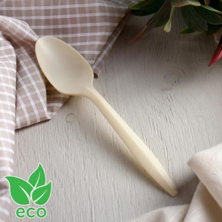 A set of disposable spoons from corn starch Nature, 14.3 cm, 6 pcs, color mix-8