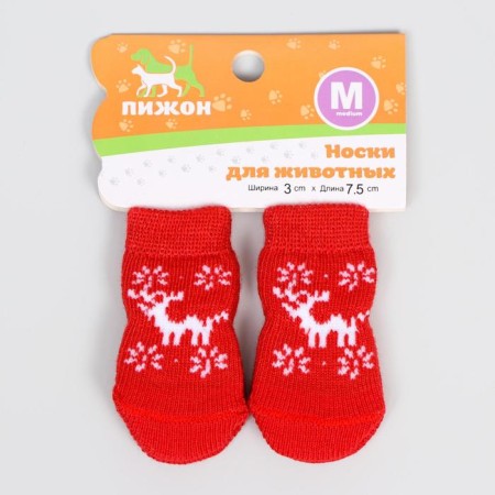 Nosks non -slip "deer", m (3/4 * 7 cm), set 4 pcs-1