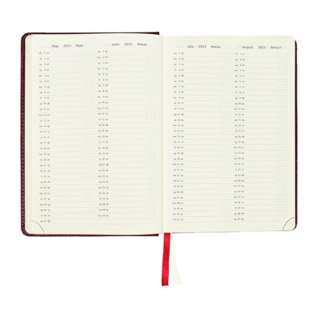 Dated diary 2024 A5 176 sheets, Devente.wild, Firmly covered with artificial leather, gold cut, lies, cream block 70 g/m2, burgundy block-10