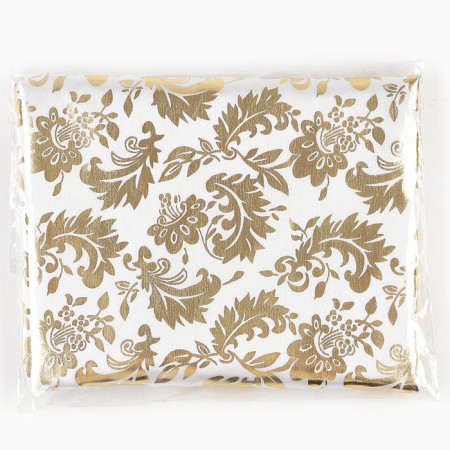 Loskot for needlework, atlas, gold pattern on white, 50 × 75 cm-3