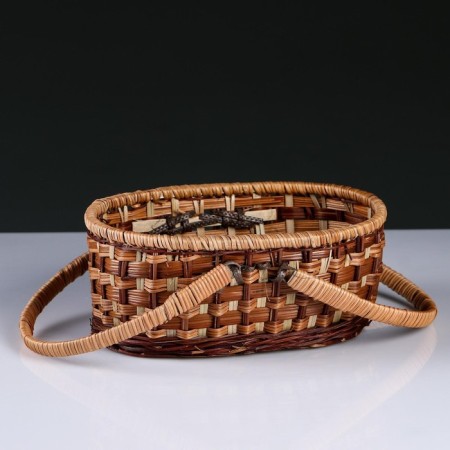 Basket "Picnic", without a lid with 2 handles, 26 × 21 × 12/24, rattan-2