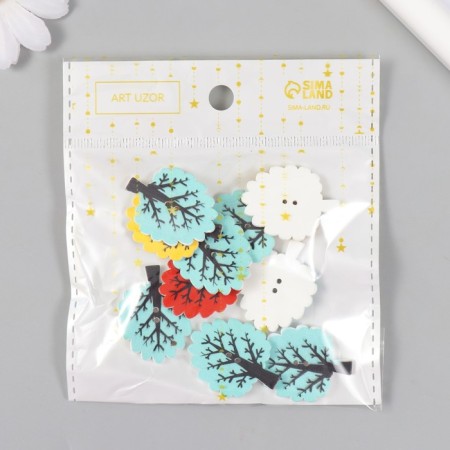Buttons wood for creativity 2 punctures "tree" set 10 pcs 3.1x2.4 cm-4