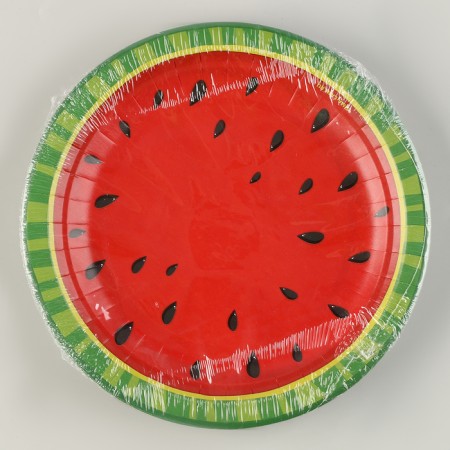 Disposable paper plate "watermelon", 18 cm-6