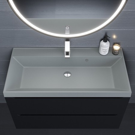 Sink uperwood Classic quartz 90 cm, quartz, gray matte, platinum-2