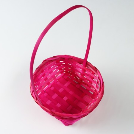 A set of wicker baskets, D19x9/32 cm, d22x9.5/34 cm, d25x10/36 cm, 3pcs, pink, bamboo-4