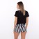 Home female set "Sleep all day" (T -shirt/shorts), black color, size 52