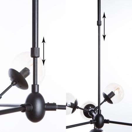 Bolla chandelier, 12x60W E14, black-4