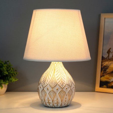 Table lamp 38047/1 E14 40W white with a golden patina 23x23x32 cm-1
