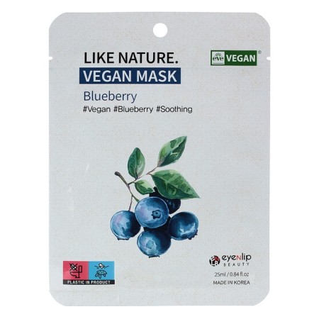 Fabric mask with Like Nature Vegan Mask Pack # Blueberry blueberry extract