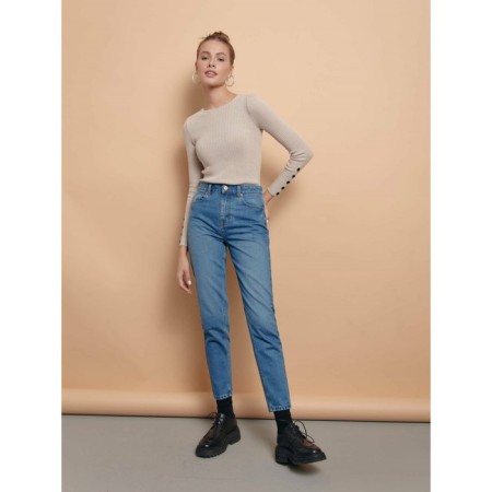 Women's jeans with a high landing CONTE Elegant Relaxed Mom, size M, color MID Blue-1