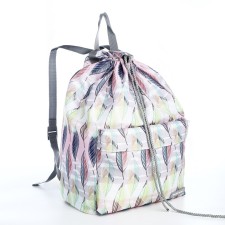Backpack from textiles on the lace, Erich Krause 1 Pocket, Gray Color/Multi -colored