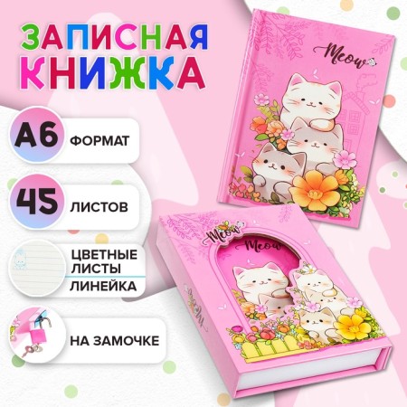 Gift notebook, 45 sheets, line, on the castle of the cats (16.3x12.7cm)