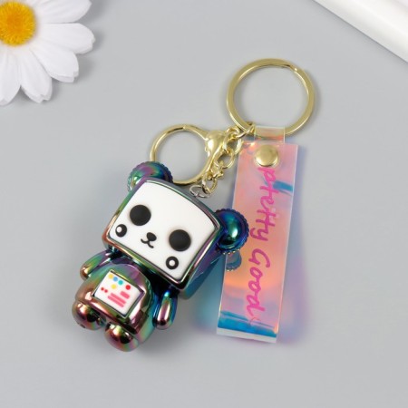Trick plastic, rubber with carbine, belt "Bear-robot" gasoline 2.7x4.5x6 cm-2