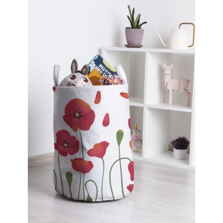 Toy basket "poppy field, size 35x50 cm