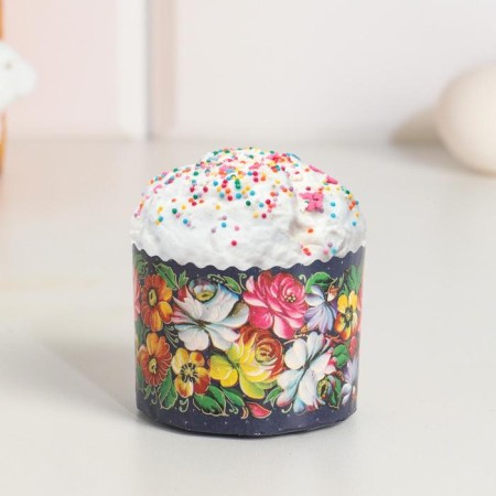 Paper form for Easter cake "Zhostovo" 60 x 45 mm, mix