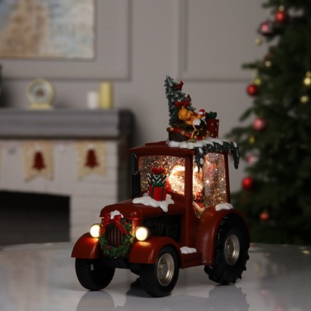 Figure LED "Festive Tractor", 25x13x21 cm, music, aah3, USB, glow warm white-1