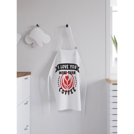 Apron kitchen with a photo print "I love you", adjustable, size OS-1