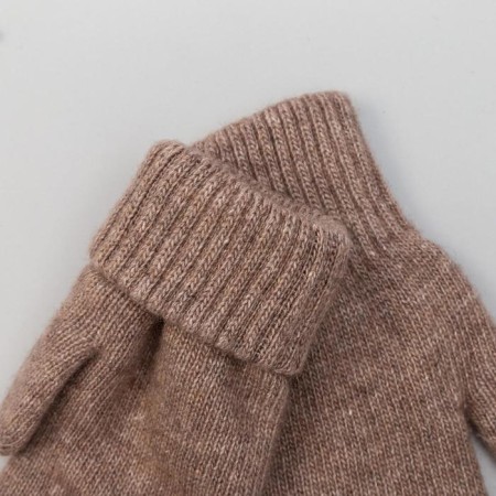 Women's mittens from Mongolian wool, brown color, size 17-19 (6.5-7.5)-1