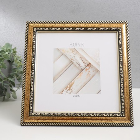 Photo frame Plastic "Mira" 20x20 cm gold (plastic screen)