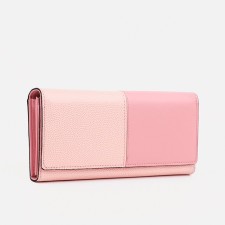 Women's wallet on the button, pink color