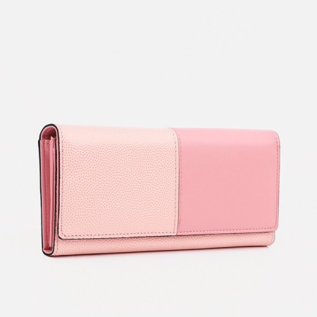 Women's wallet on the button, pink color