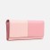 Women's wallet on the button, pink color