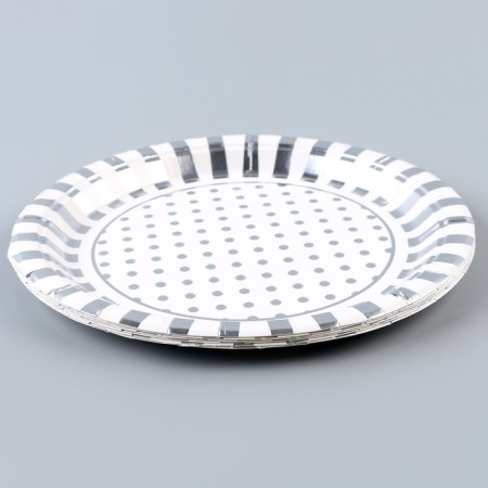 Paper plate "Peas", in the set 6 pcs., The color of silver-1
