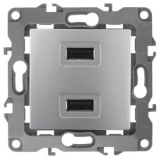 USB charger device, 230V/5V-2100MA, IP20, era12, aluminum