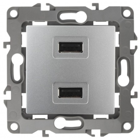 USB charger device, 230V/5V-2100MA, IP20, era12, aluminum