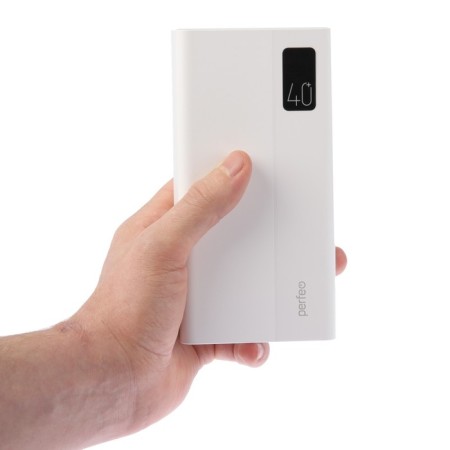External battery Perfeo Mountains PF_D0160, 40000 mAh, 4 USB, 3A, fast charging, white-7